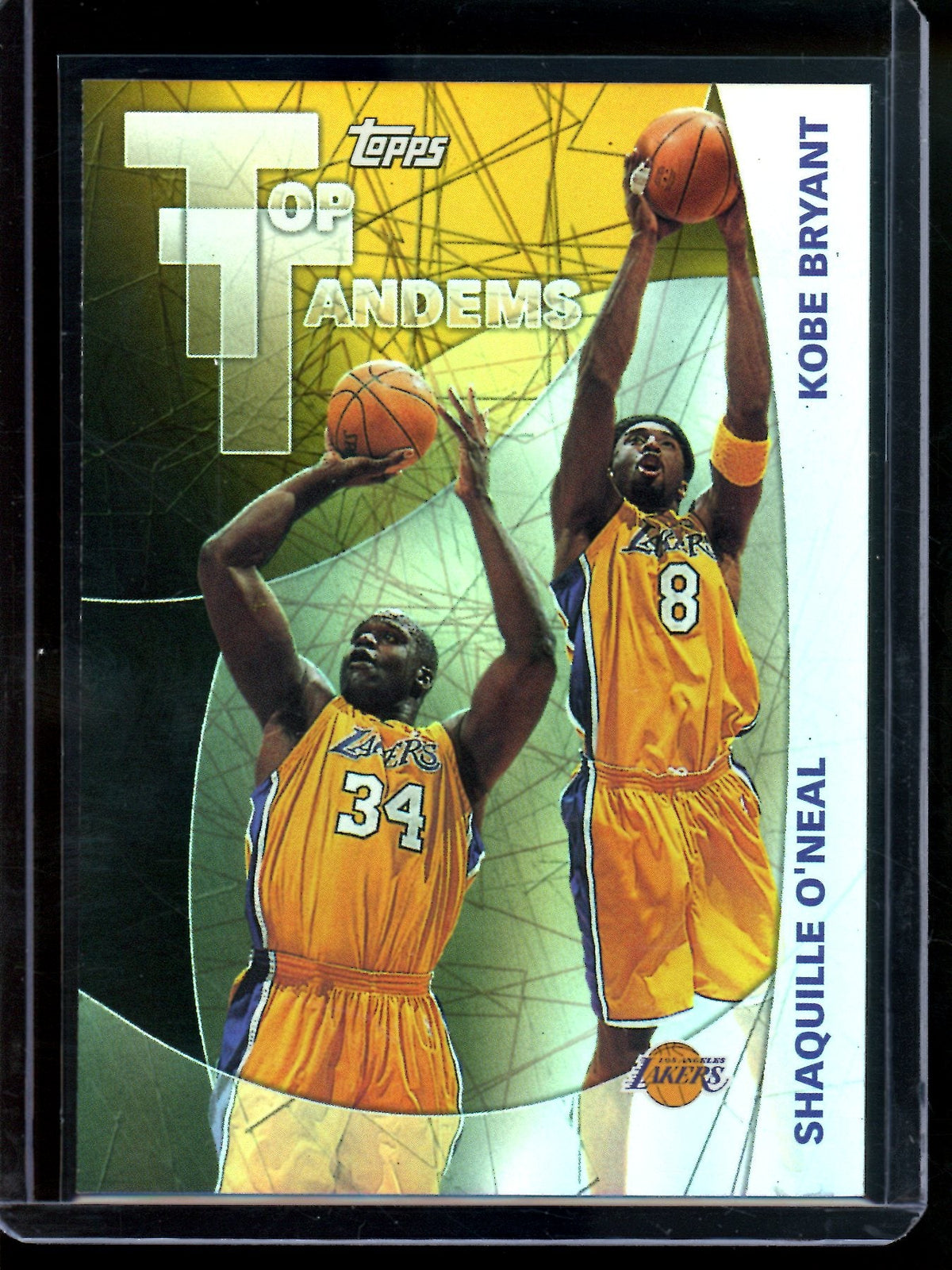 2002 Topps Kobe Bryant / Shaquille O'Neal Top Tandems Foil Lakers