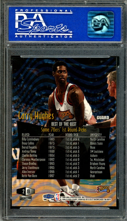 1998 Fleer Flair Showcase Larry Hughes Row 2 #19 PSA 9 76ers