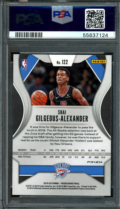 2019 Panini Prizm Shai Gilgeous-Alexander Silver Prizm PSA 10 Clippers