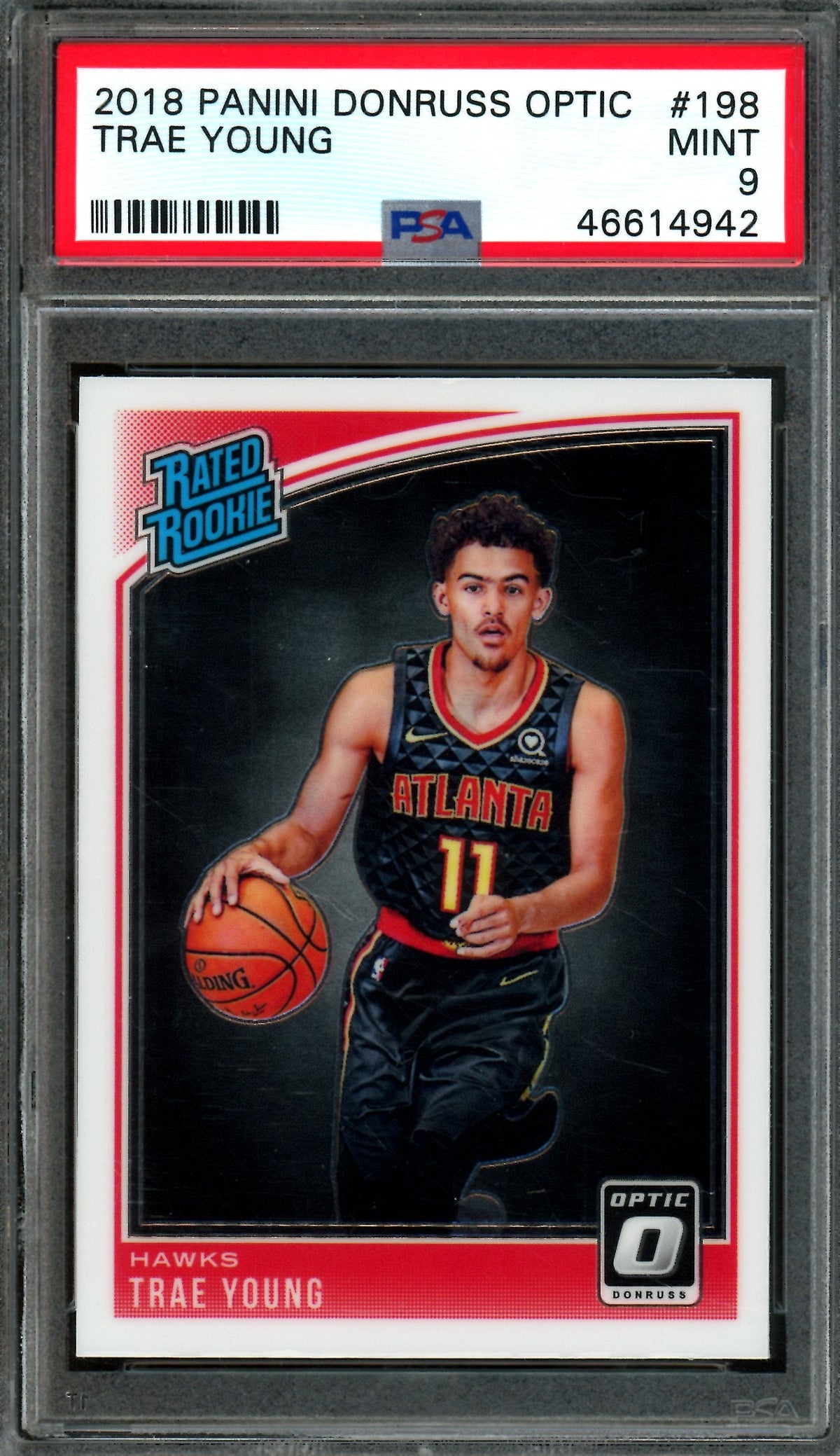 2018 Panini Optic Trae Young Rated Rooke PSA 9 Hawks