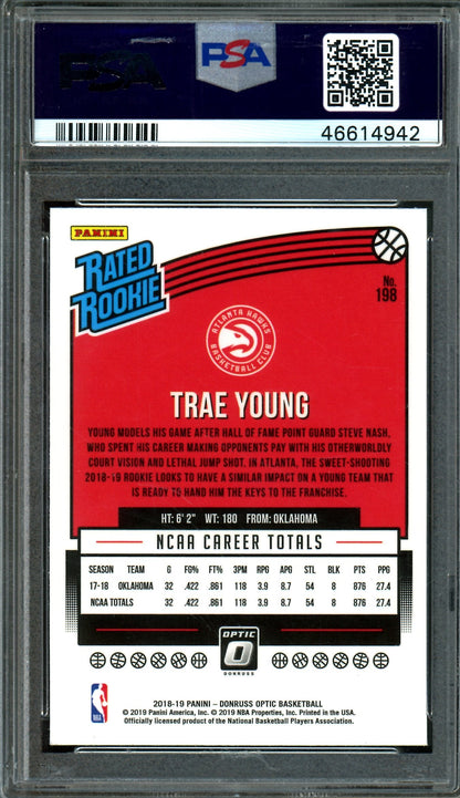 2018 Panini Optic Trae Young Rated Rooke PSA 9 Hawks