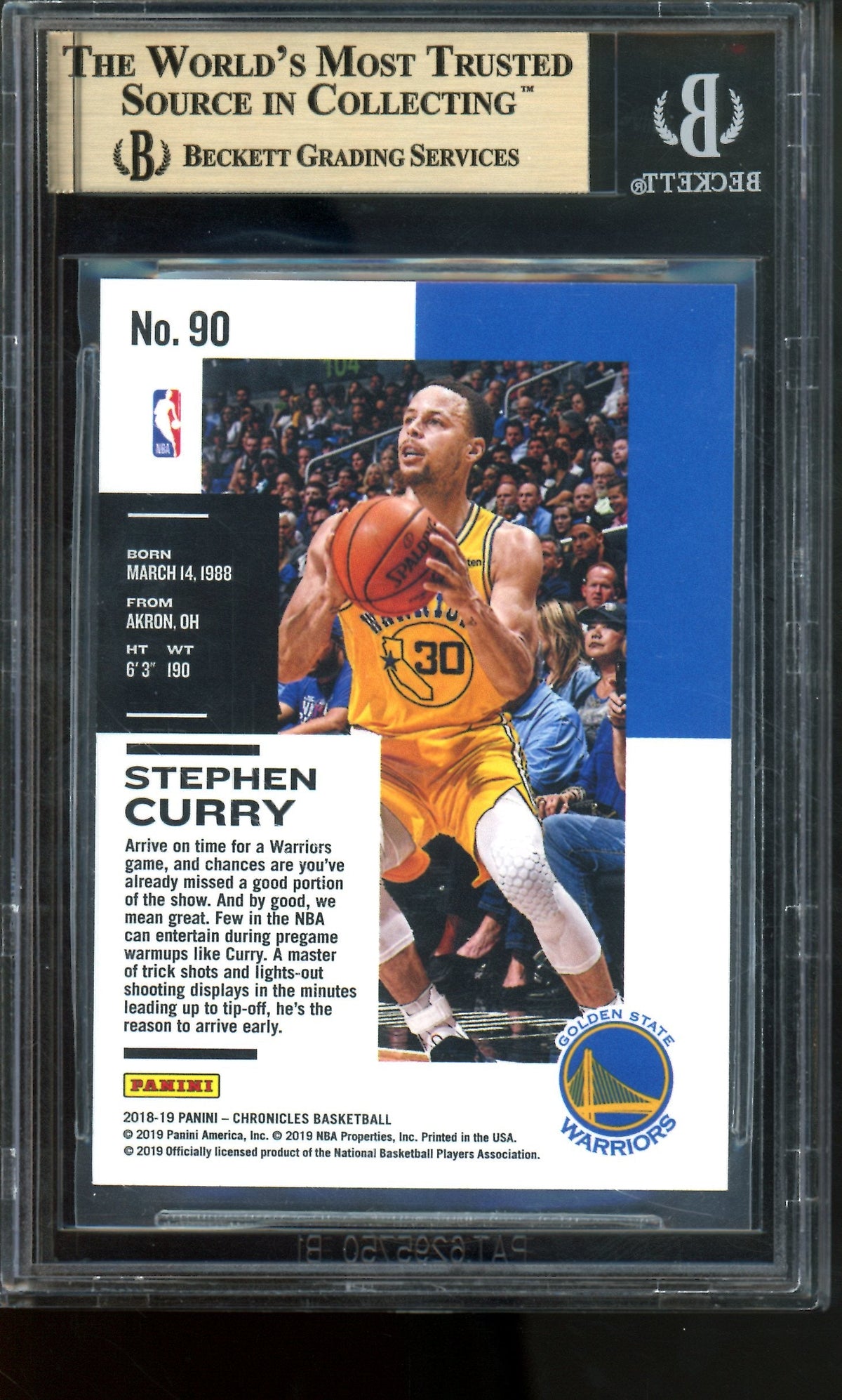 2018 Panini Chronicles Stephen Curry #90 BGS 9.5 Warriors