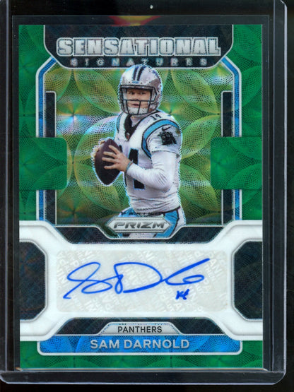 2021 Panini Prizm Sam Darnold Sensational Signatures Green Scope /75 Panthers