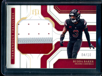 2024 Panini National Treasures Budda Baker Relic /10 Gold Cardinals