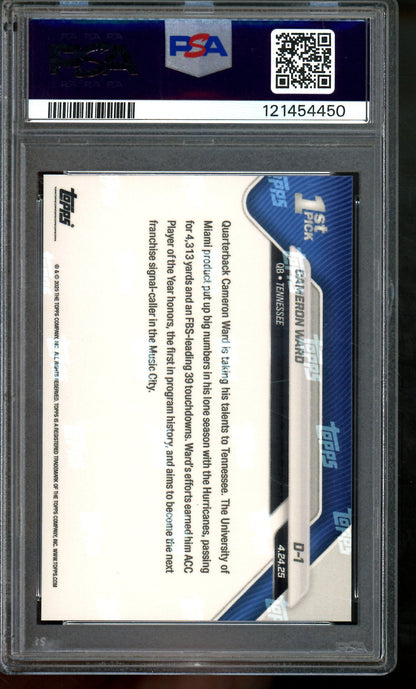 2025 Topps Now Cam Ward 1st Pick Rookie PSA 10 Titans (D)