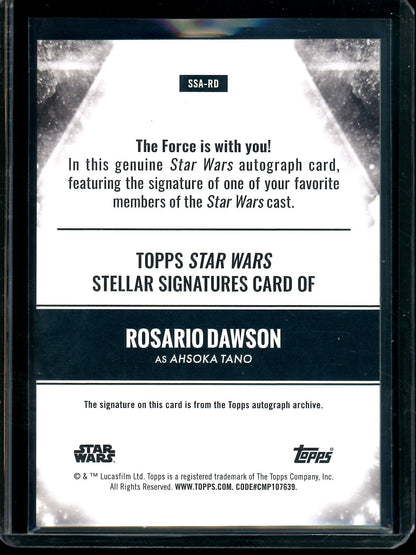 2025 Topps Star Wars Ahsoka Tano Stellar Signature Card #SSA-RD