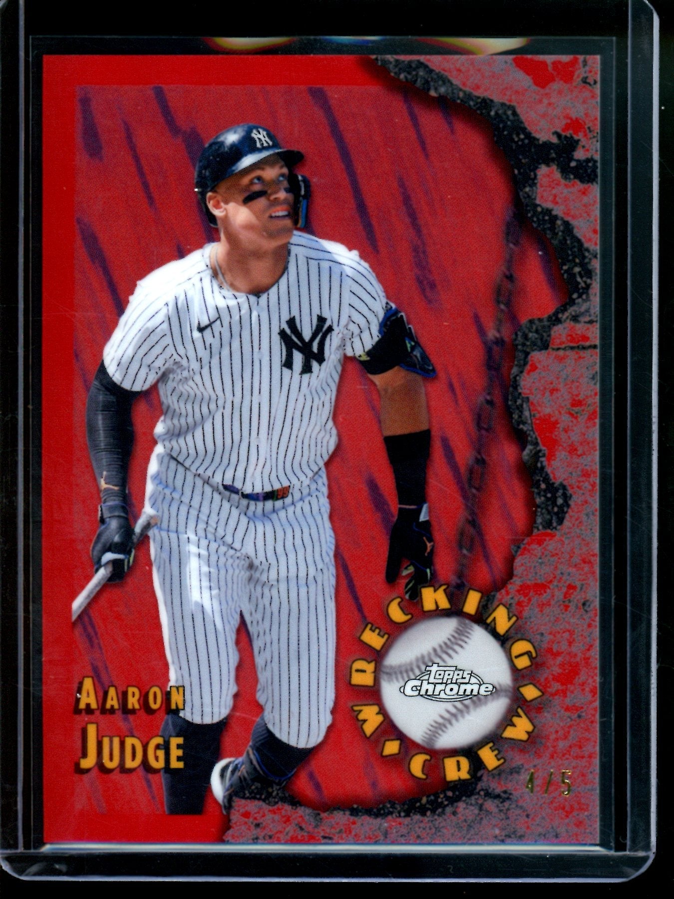 2026 Topps Chrome Aaron Judge Wrecking Crew Red Refractor /5 Yankees