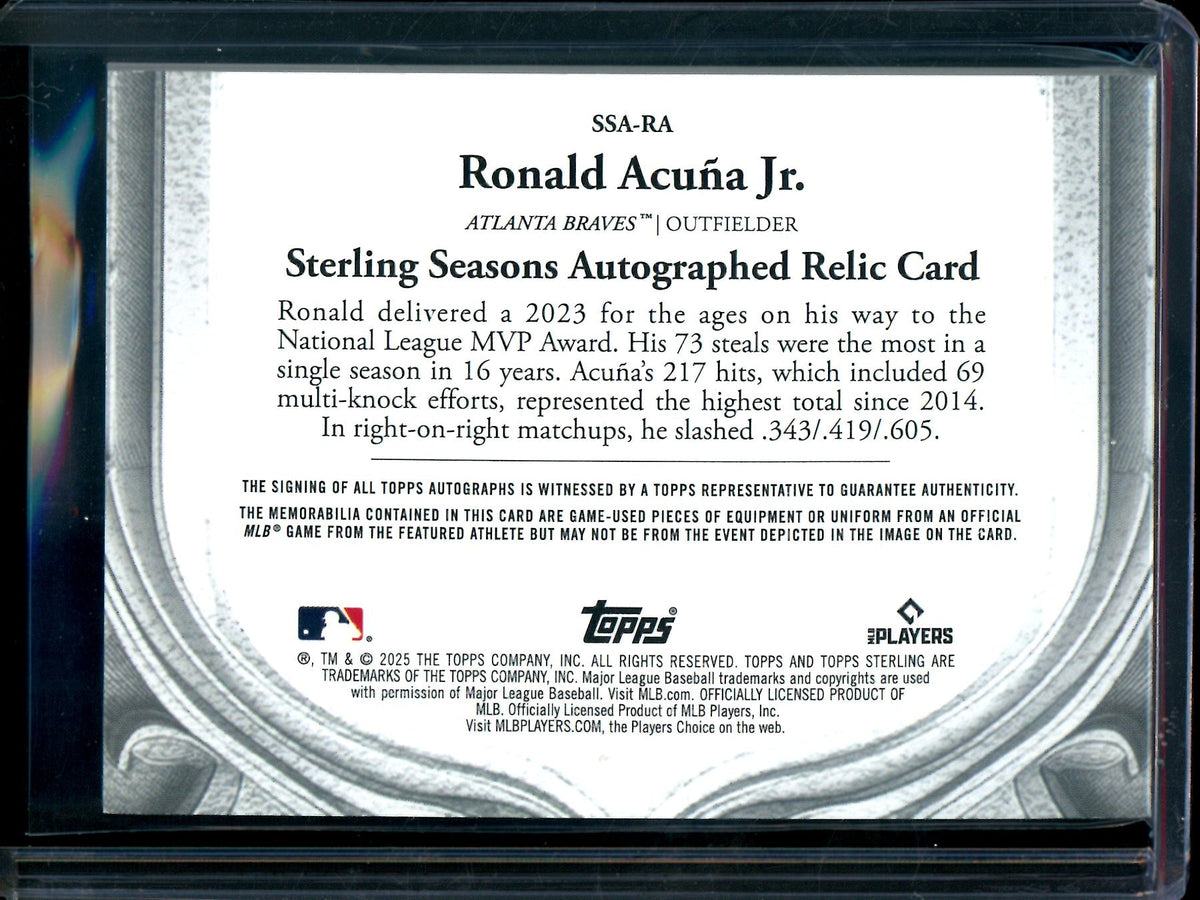2025 Topps Sterling Ronald Acuna Jr. Quad Relic Autograph /5 Braves