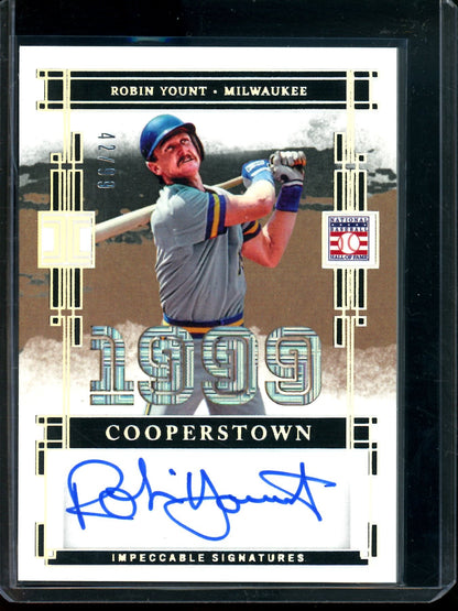2025 Panini Impeccable Robin Yount Cooperstown Autograph /99 Brewers