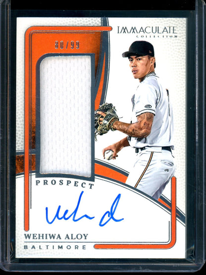 2026 Panini Immaculate Wehiwa Aloy Prospect Patch Autograph /99 Orioles