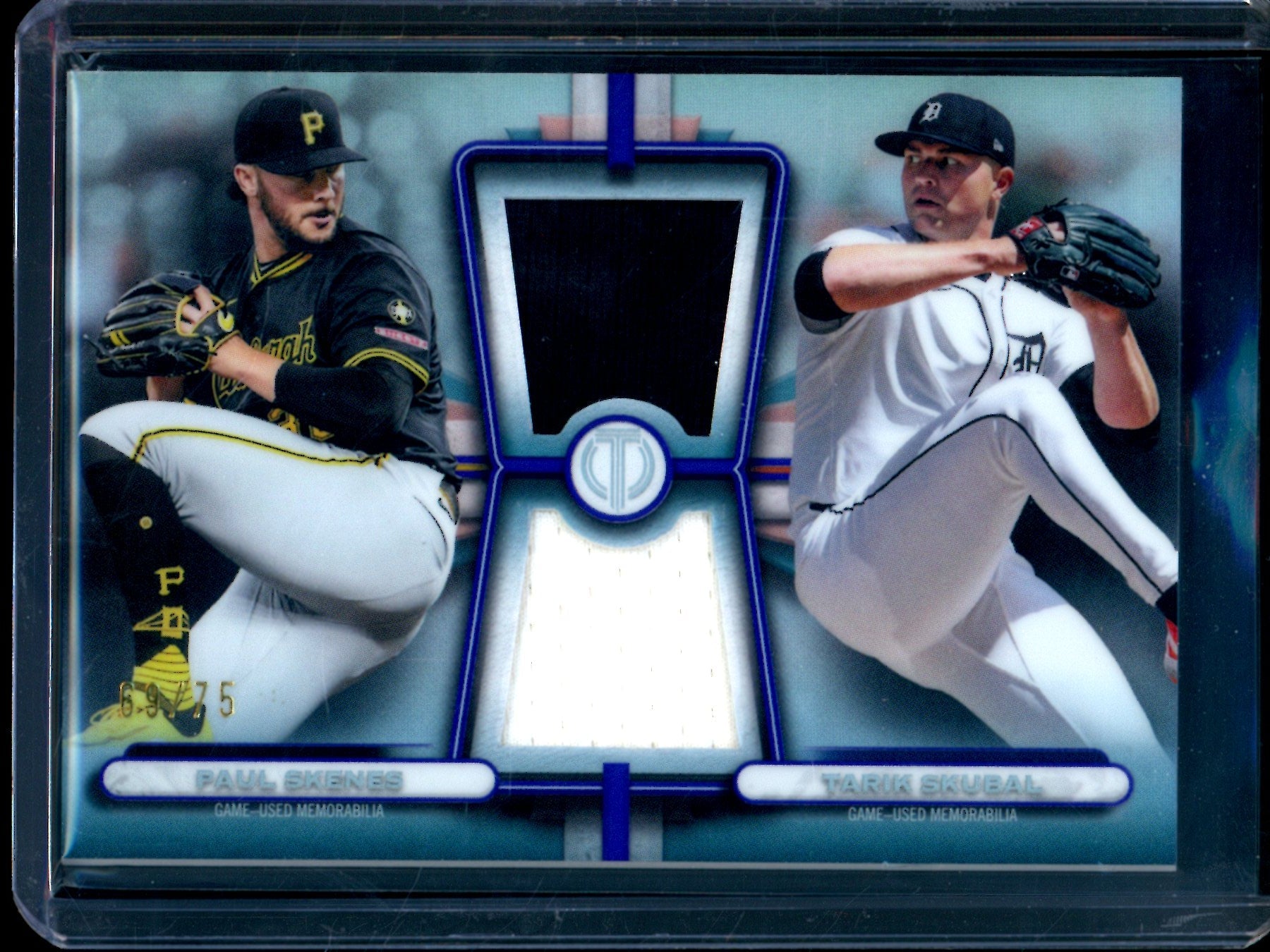 2026 Topps Tribute Paul Skenes / Tarik Skubal Tribue Dual Relic Purple /75
