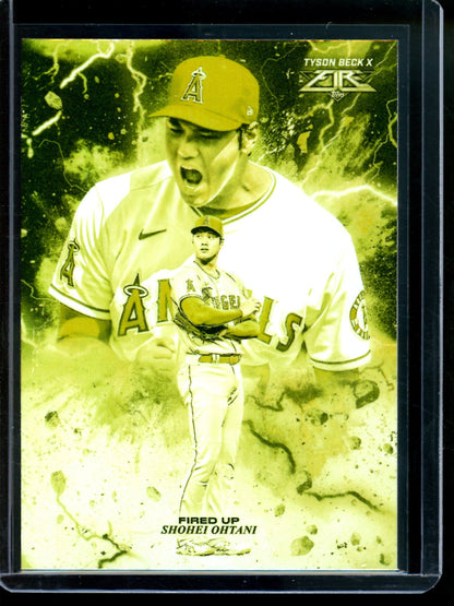 2022 Topps Fire Shohei Ohtani Fired Up Gold Minted Angels / Dodgers