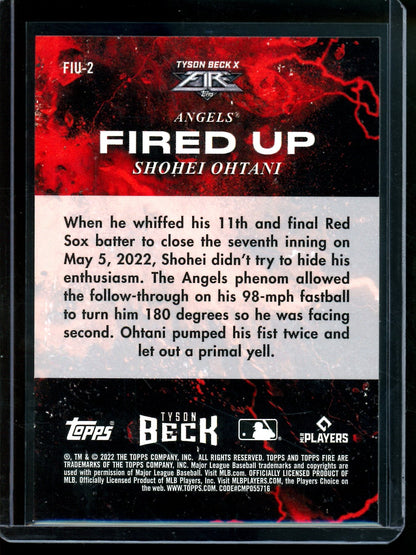 2022 Topps Fire Shohei Ohtani Fired Up Gold Minted Angels / Dodgers
