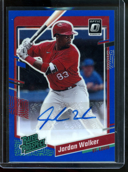 2023 Panini Optic Jordan Walker Blue Rated Prospect Autograph /25 Cardinals