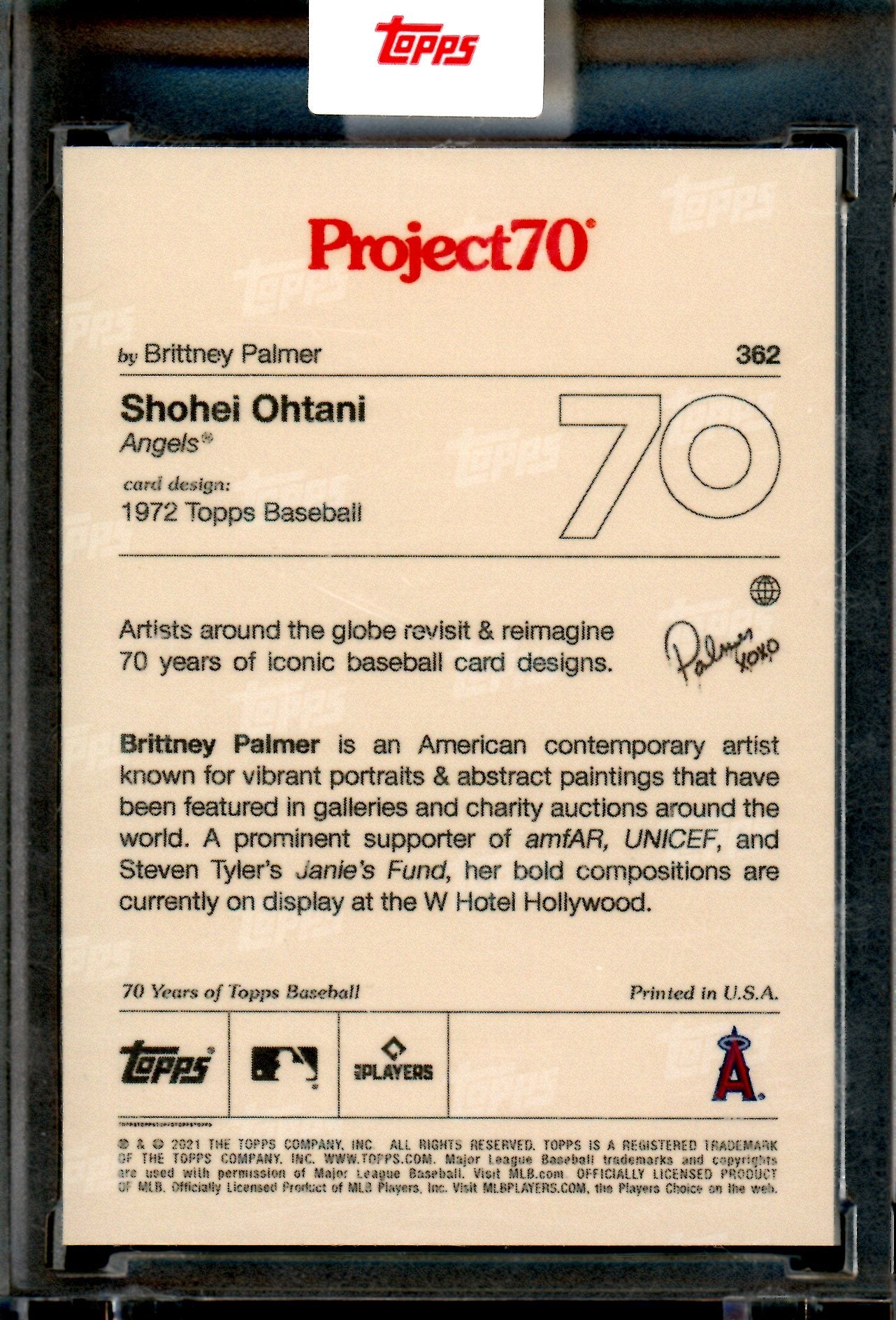2021 Topps Project 70 Shohei Ohtani Brittney Palmer #362 Angels