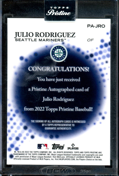 2022 Topps Pristine Julio Rodriguez Rookie Encased Autograph Mariners