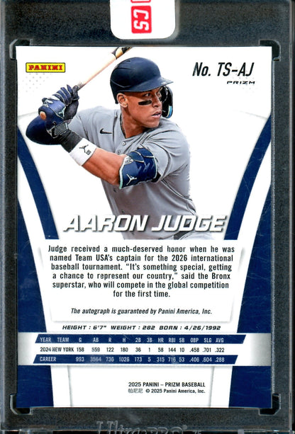 2025 Panini Prizm Aaron Judge Silver Encased Autograph #TS-AJ Yankees