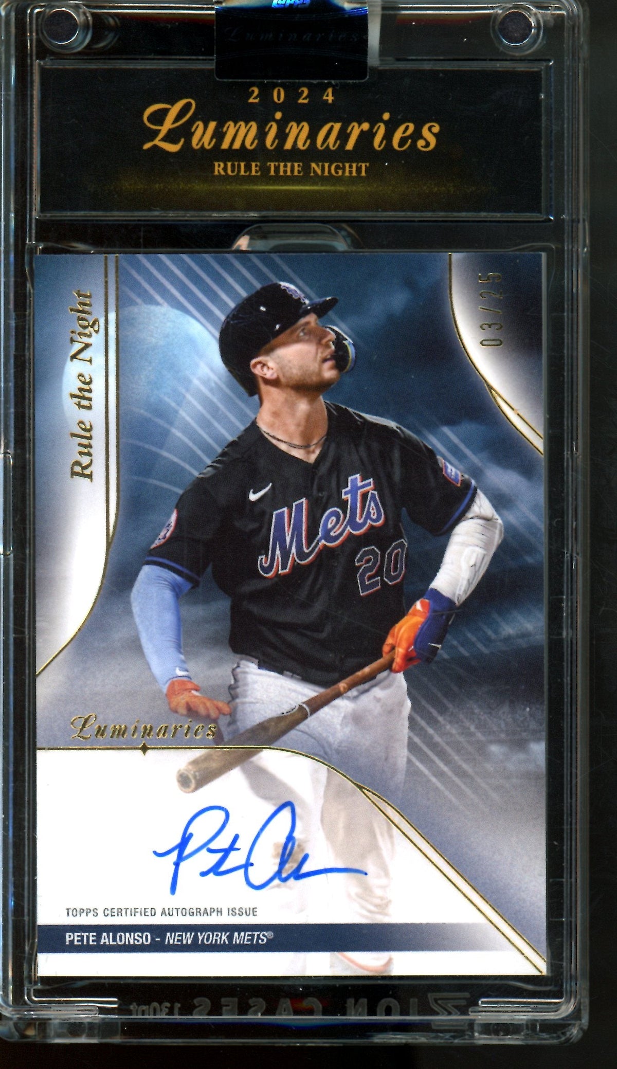 2024 Topps Luminaries Pete Alonso Rule the Night Autograph /25 Mets