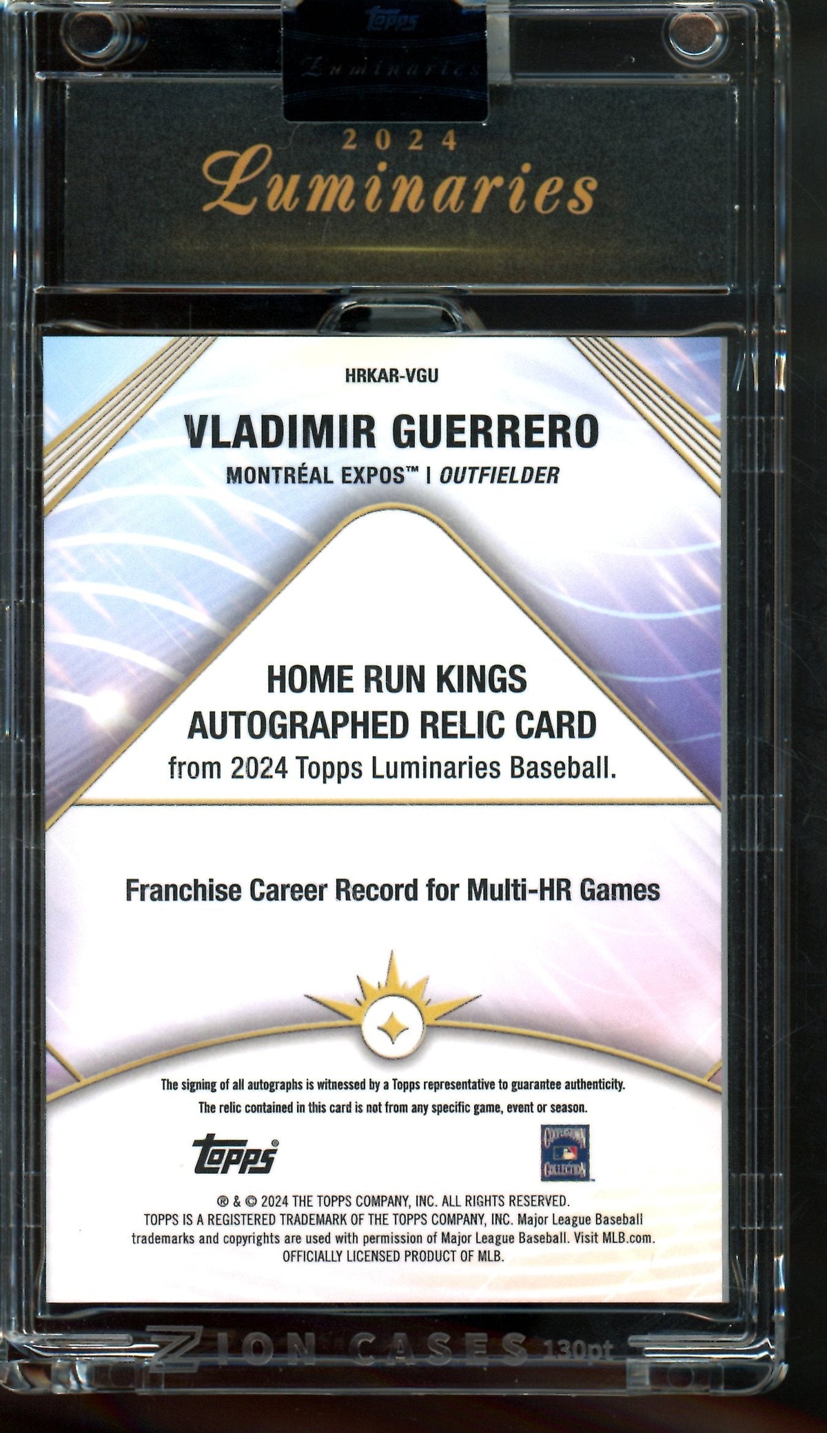 2024 Topps Luminaries Vladimir Guerrero 8x2 Blue Autograph /10 Expos