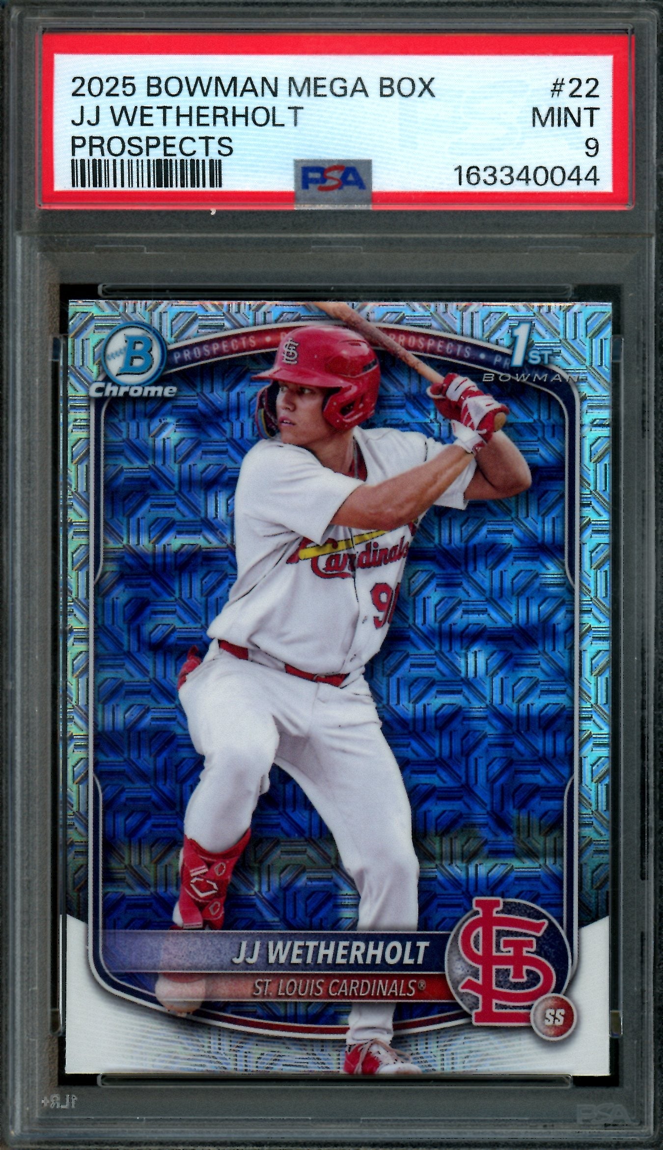2025 Bowman Chrome JJ Wetherholt 1st Mojo PSA 9 Cardinals
