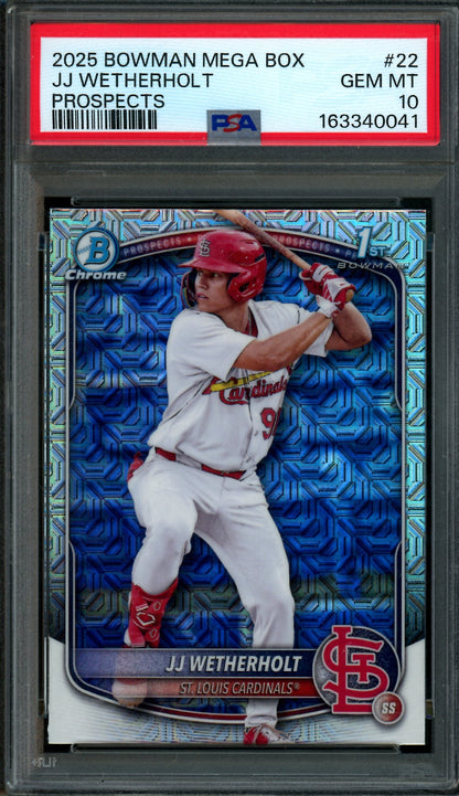 2025 Bowman Chrome JJ Wetherholt 1st Mojo PSA 10 Cardinals