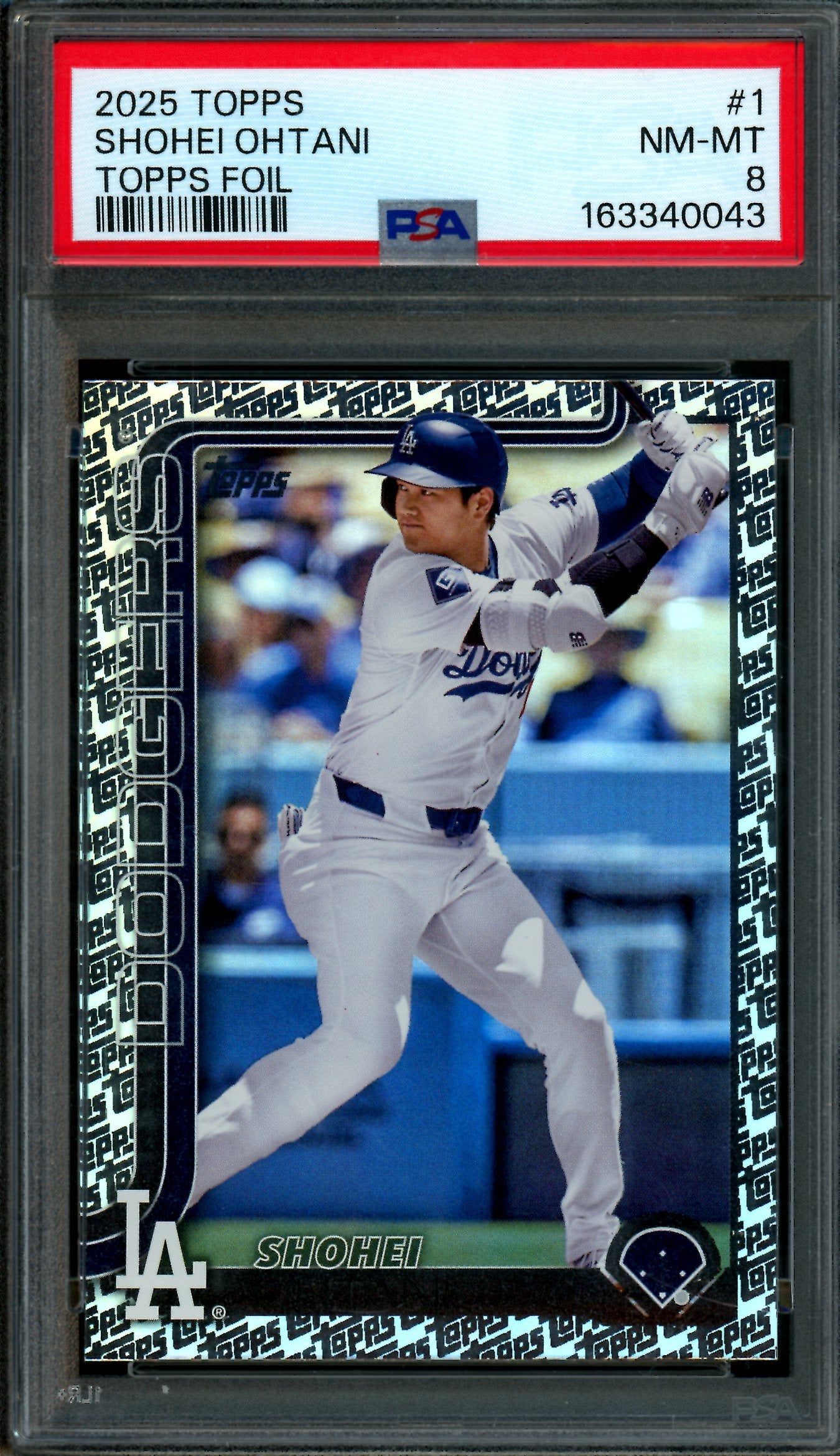 2025 Topps Shohei Ohtani Topps Foil PSA 8 Dodgers