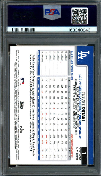 2025 Topps Shohei Ohtani Topps Foil PSA 8 Dodgers