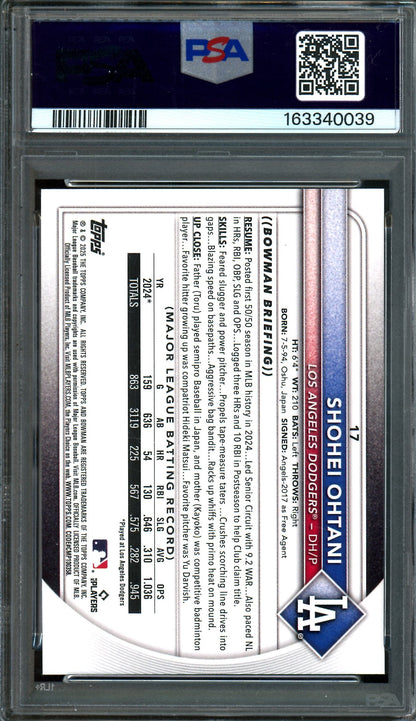 2025 Bowman Shohei Ohtani #17 PSA 10 Dodgers