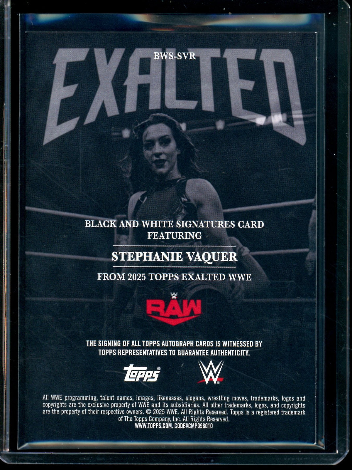2025 Topps Exalted Stephanie Vaquer Autograph Black and White - Trading Card Market