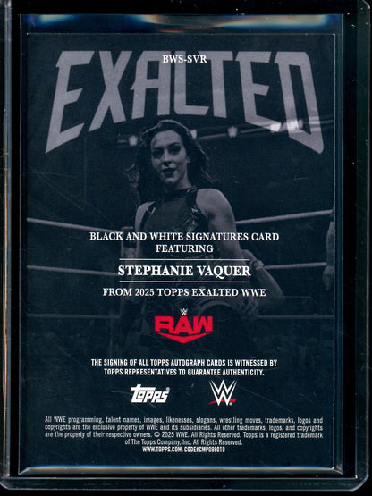 2025 Topps Exalted Stephanie Vaquer Autograph Black and White - Trading Card Market