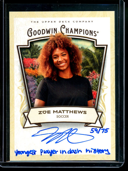 2026 Upper Deck Goodwin Champions Zoe Matthews Inscription Autograph /75 - Trading Card Market