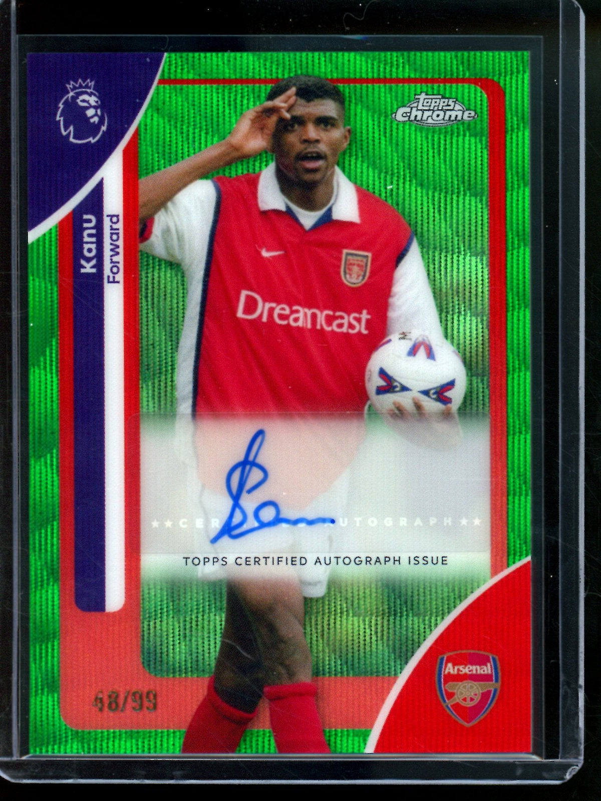 2026 Topps Chrome Kanu Green Wave Refractor Autograph /99 Arsenal - Trading Card Market