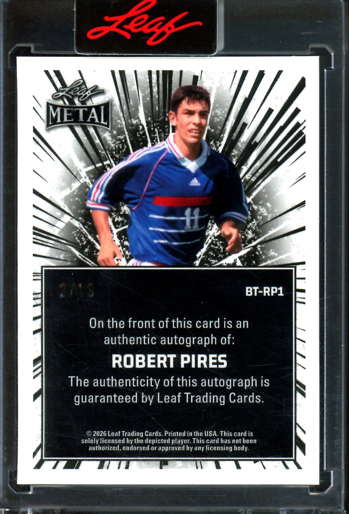 2026 Leaf Metal Robert Pires Lazer Encased Autograph /10 France - Trading Card Market