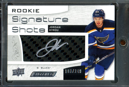 2018 Upper Deck Engrained Jordan Kyrou Signature Shots Rookie Autograph /249 Blues - Trading Card Market