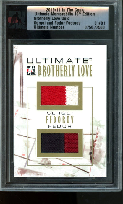2010 In the Game Sergei Fedorov / Fedor Fedorov Brotherly Love Encased Relics 1/1 Redwings - Trading Card Market