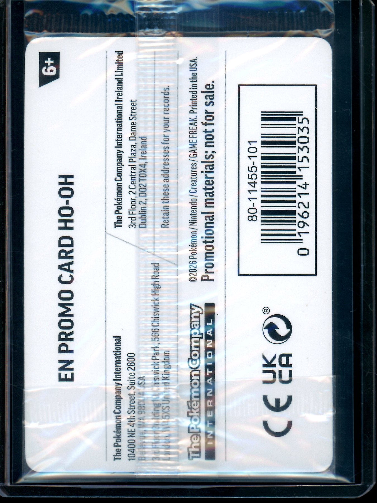 2026 Pokemon Gamestop Ho-Oh Sealed Promo 010/086 - Trading Card Market