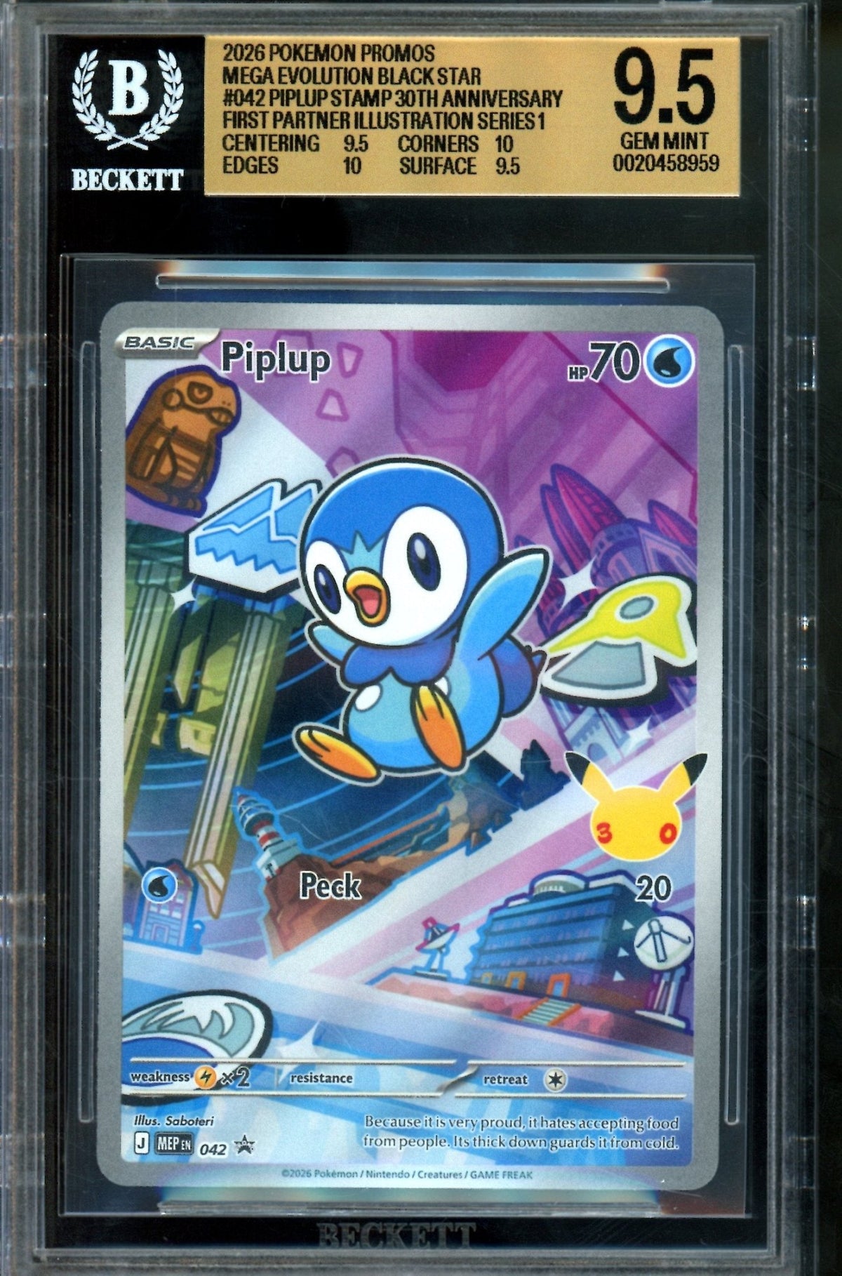 2026 Pokemon First Partner Piplup 042 Promo BGS 9.5 - Trading Card Market