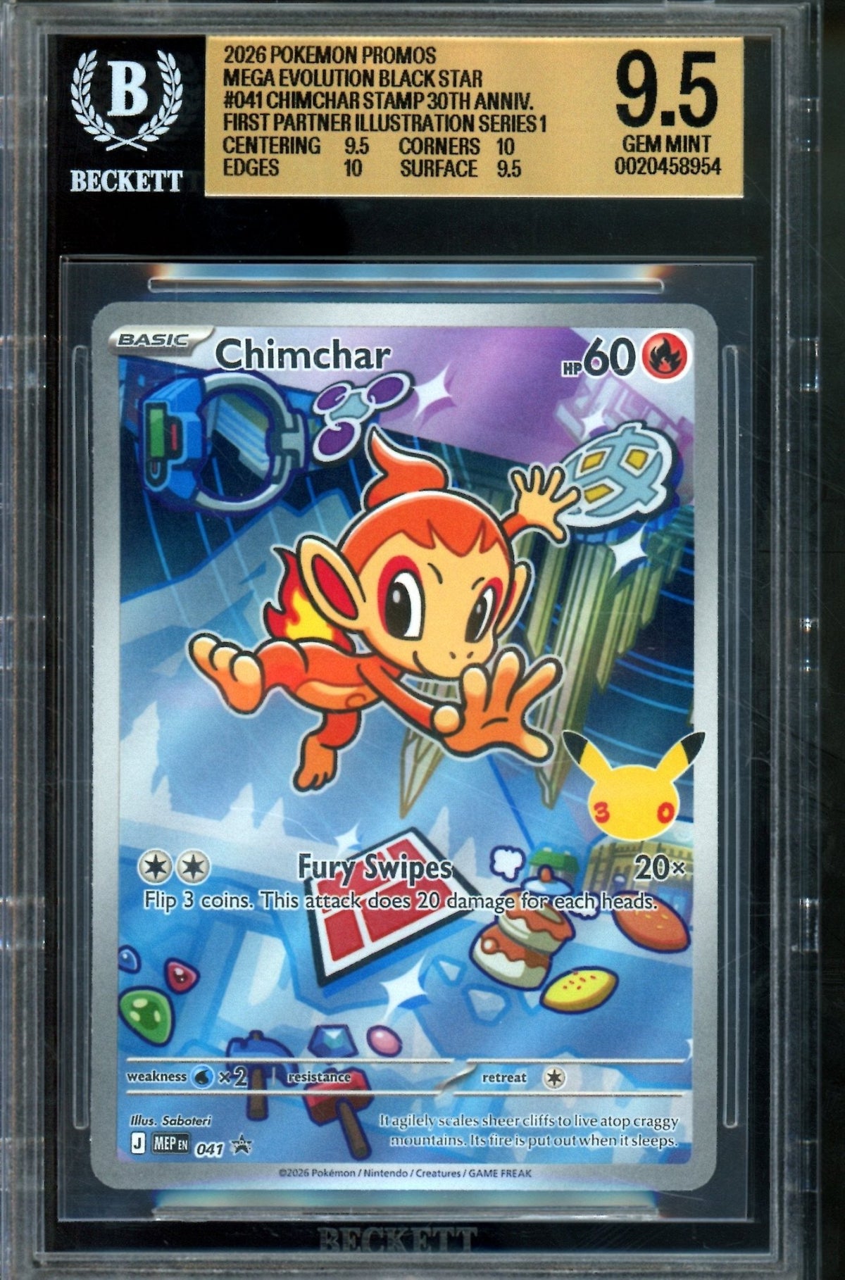 2026 Pokemon First Partner Chimchar 041 Promo BGS 9.5 - Trading Card Market
