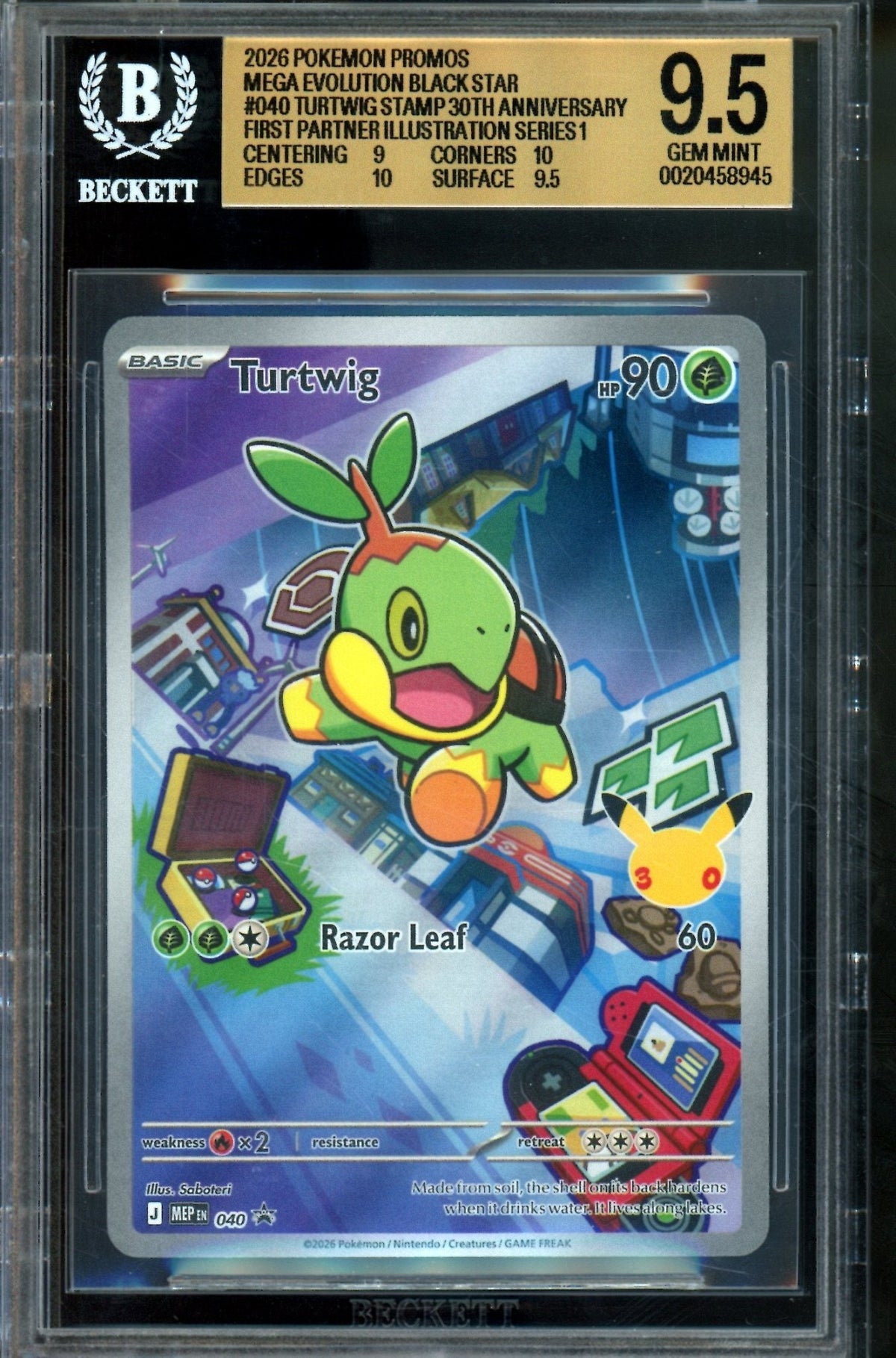 2026 Pokemon First Partner Turtwig 040 Promo BGS 9.5 - Trading Card Market