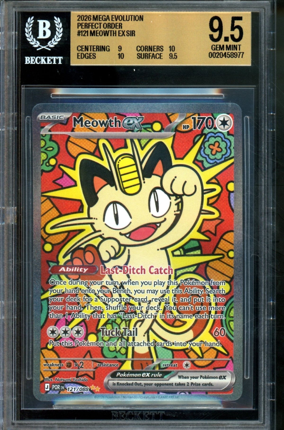 2026 Pokemon Perfect Order Meowth EX 121/088 BGS 9.5 - Trading Card Market