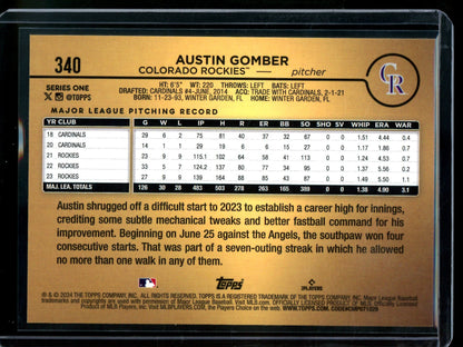 2024 Topps Flagship Austin Gomber Golden Mirror SSP Rockies - Trading Card Market