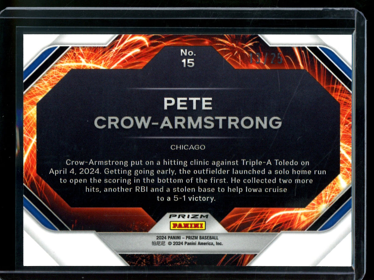 2024 Panini Prizm Pete-Crow Armstrong Fireworks Mojo Rookie /25 Cubs - Trading Card Market