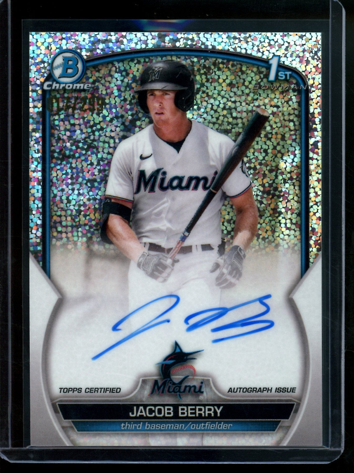 2023 Bowman Chrome Jacob Berry 1st Sparkle Refractor Autograph /299 Marlins - Trading Card Market