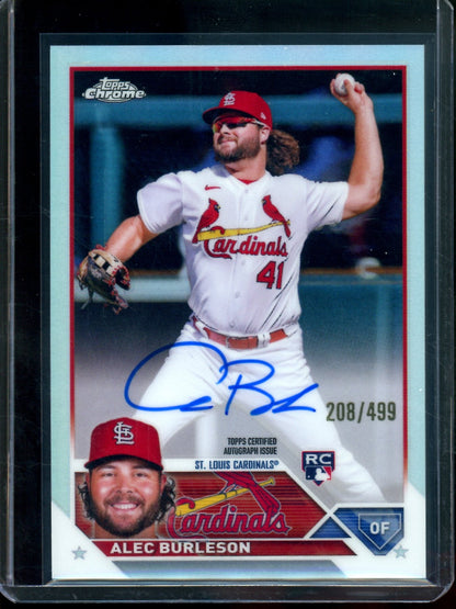 2023 Topps Chrome Alec Burleson Refractor Rookie Autograph /499 Cardinals - Trading Card Market