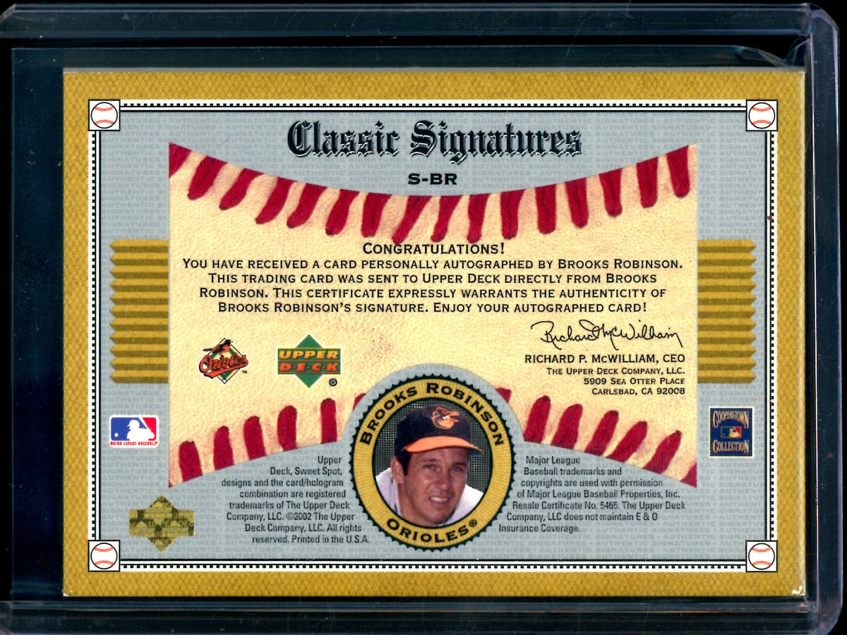 2002 Upper Deck Sweet Spot Brooks Robinson Classic Signatures Orioles - Trading Card Market