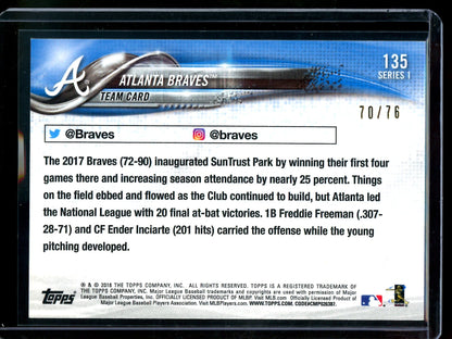 2018 Topps Flagship Atlanta Braves Independence Day Parallel /76 Braves - Trading Card Market