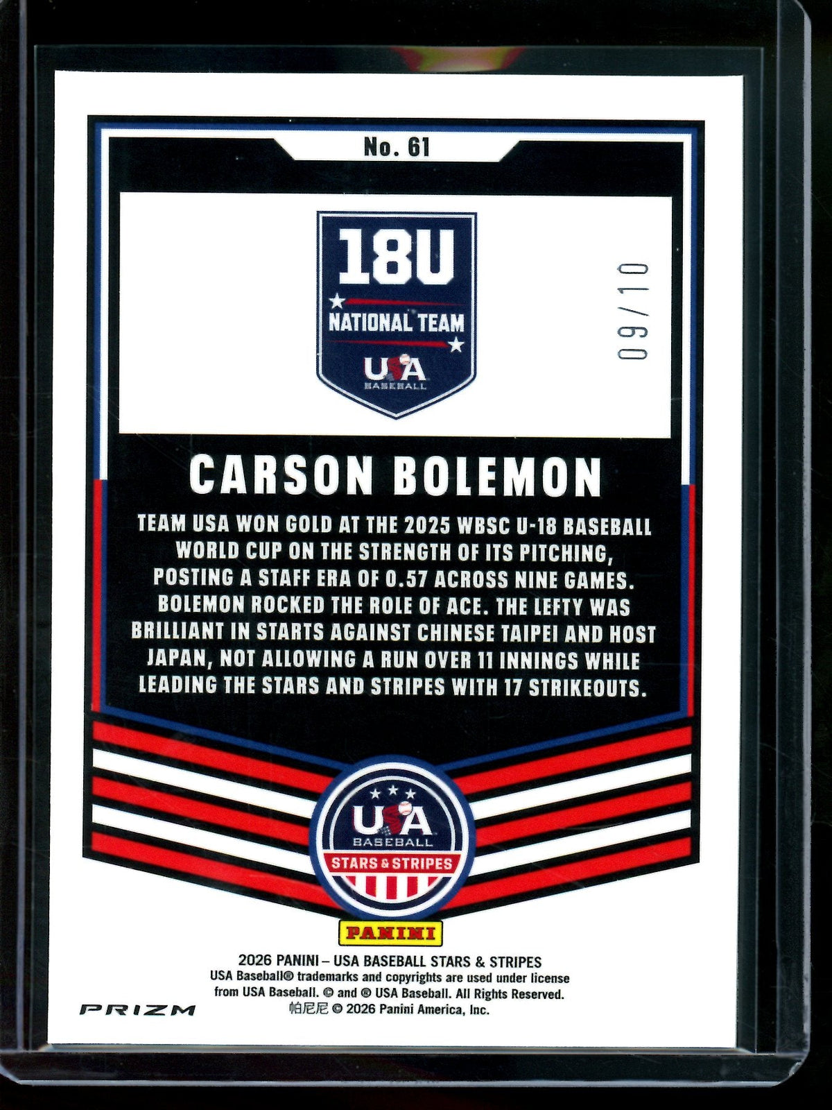 2026 Panini Prizm Carson Bolemon Gold Disco /10 - Trading Card Market