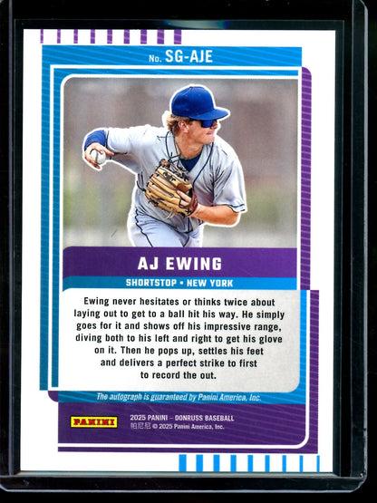 2025 Panini Donruss AJ Ewing Signature Series Autograph Holo Mets - Trading Card Market