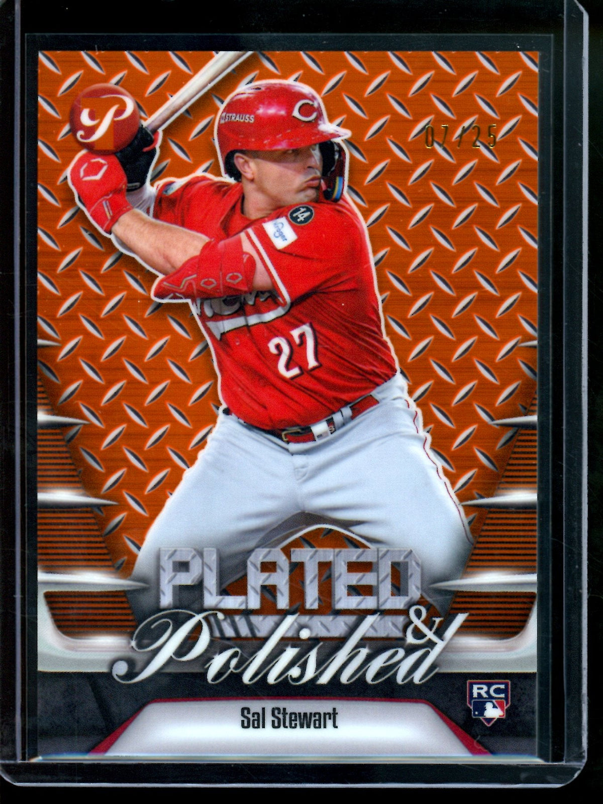 2026 Topps Pristine Sal Stewart Plated and Polished Orange Rookie Refractor /25 Reds - Trading Card Market