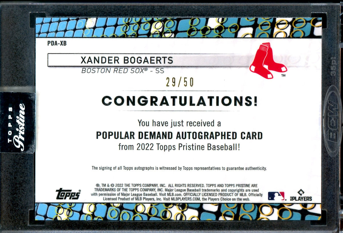 2022 Topps Pristine Xander Bogaerts Popular Demand Gold Encased Autograph /50 Red Sox - Trading Card Market